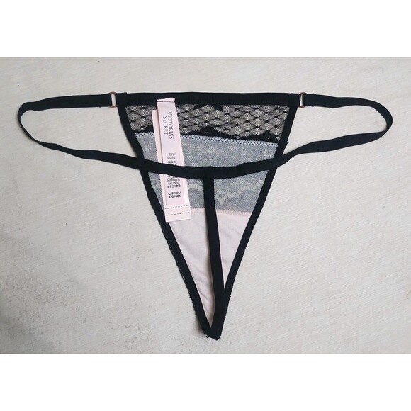 Victoria's Secret Dream Angels Mesh and Lace V-String Panties Sz Small 2 Pairs - Picture 3 of 5